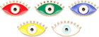 5Pcs Enamel Evil Eye Beads, 18 x 10mm Eye Shaped Flat Loose Spacer Beads Metal Gold Filled Enamel Charm for Bracelet Necklace Earrings Keychain DIY Craft Making, Multicolor