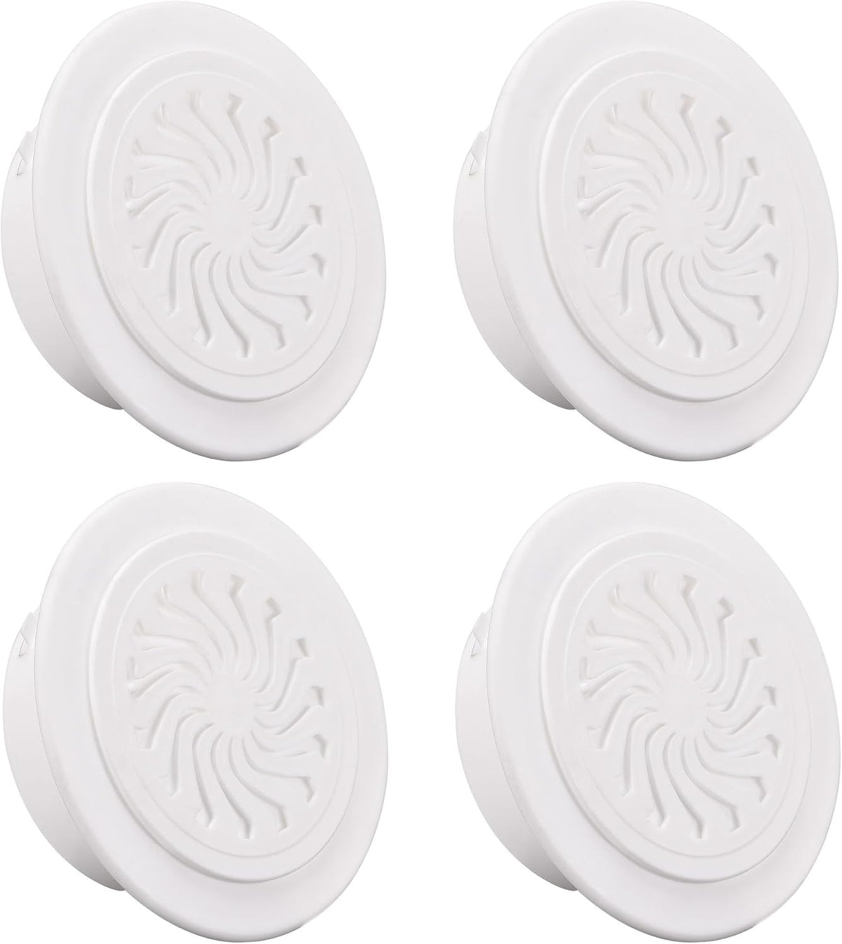 Round Vent Cover, ABS Plastic Adjustable Air Vent Cover White for 3.1" - 3.5" Diameter Hole 4pcs