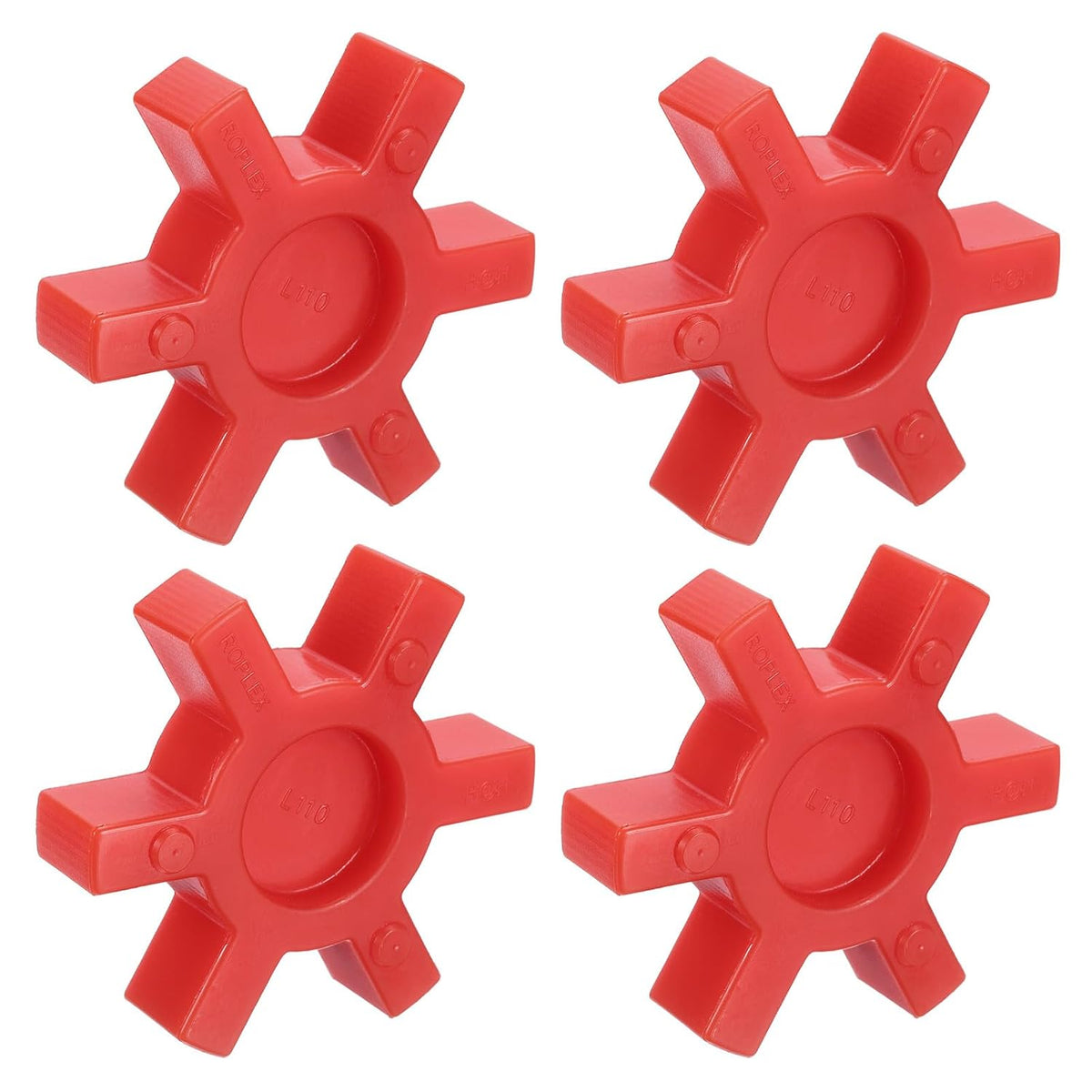 4pcs L110 Jaw Coupling Insert, Urethane Flexible Solid Type Center Insert for L-Jaw Couplings, Red