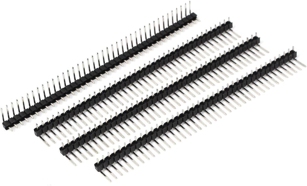 Right Angle 40-pin 2.54mm Single Row Male Pin Header Strip 4pcs