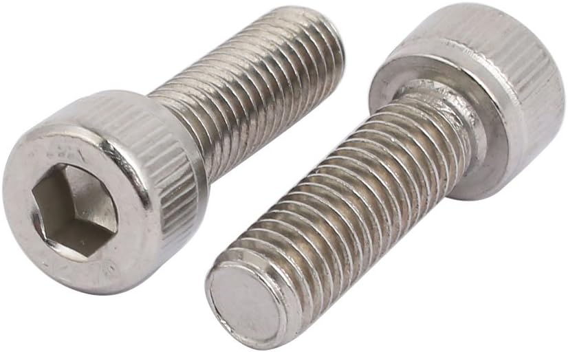 M8x25mm 304 Stainless Steel Left Hand Thread Hex Socket Cap Screw Fastener 2pcs