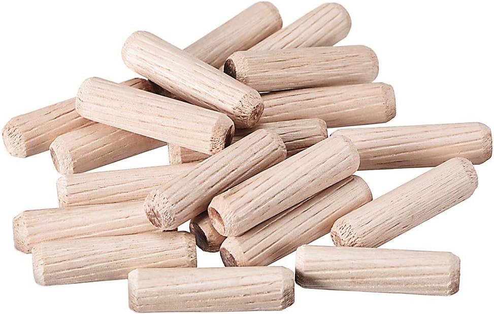 0.31"x1.18"(8x30mm) Wooden Dowel Pin Wood Kiln Dried Fluted Beveled Hardwood 20pcs