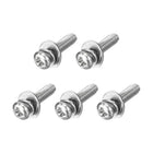 M2.5 x 10mm 304 Stainless Steel Phillips Pan Head Machine Screws Bolts Combine with Spring Washer and Plain Washers 5Pcs
