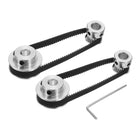 2 Set GT-2 Synchronous Wheel 20&40 Teeth 8mm Bore, Aluminum Alloy Timing Pulley Wheel with 2Pcs Length 200mm, Width 6mm Belt for 3D Printer, CNC Machine (20-40T-8B-6)