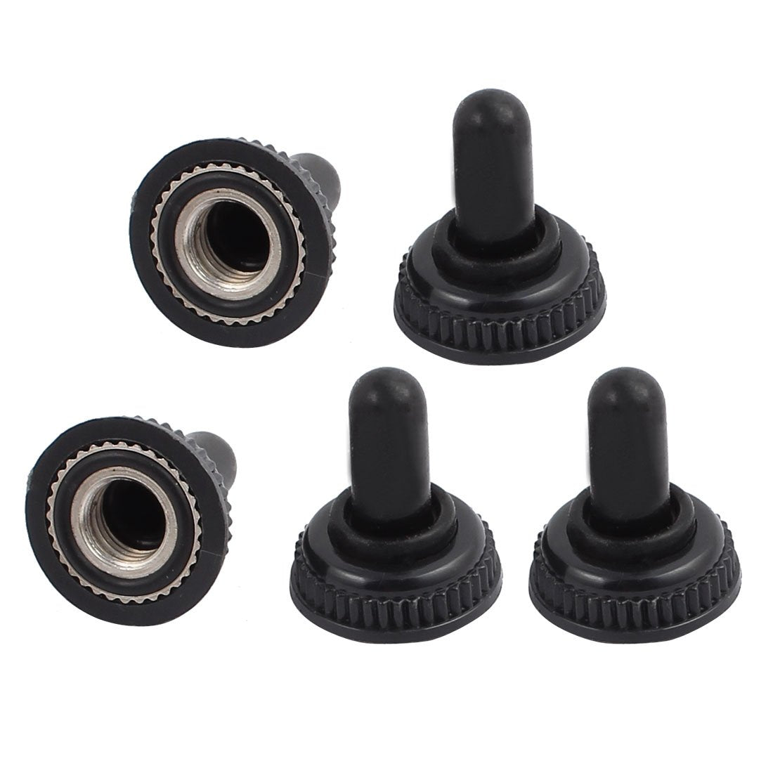 Mini M6 Thread Toggle Switch Waterproof Rubber Cover Cap Boot Black 5pcs
