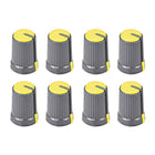 8Pcs Potentiometer Volume Control Knob Cap Plastic Yellow 6mm Shaft Dia. Rotary Knob 12mm Dia. X 17mm Height