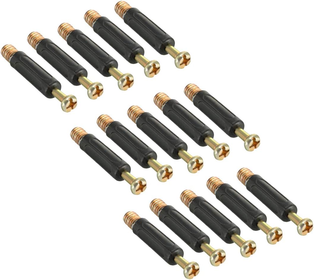 Furniture Connecting Fitting 6mm Dia Thread Bolts Screws Plastic Covered 15 Pcs
