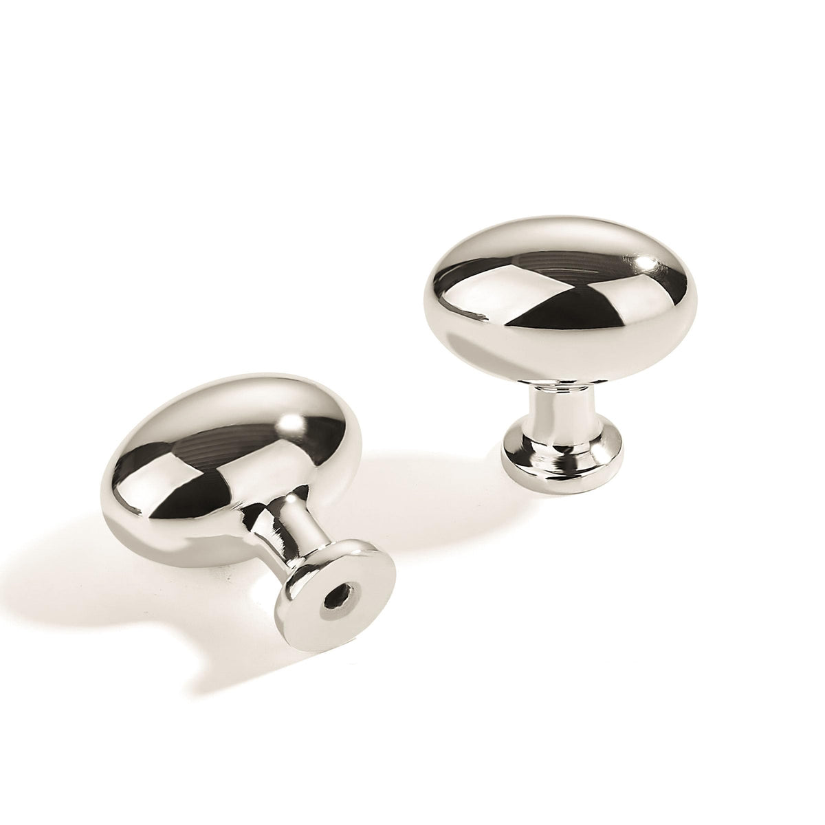 LinkMejor 10 Pack Polished Nickel Oval Cabinet Knobs: Modern Drawer Knobs, Kitchen Cabinet Hardware, Zinc Knobs for Dresser Drawers
