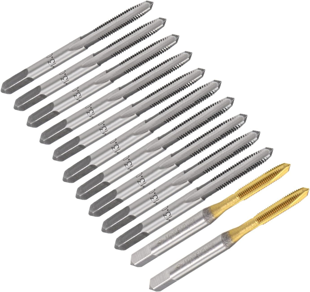 5pairs Metric Hand Tap 2pcs Spiral Point Threading Tap M3 Thread 0.5 Pitch 3 Flutes High Speed Steel