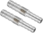 2Pcs 3/8" to 5/16" Hose Barb Reducer Pipe Fitting, 304 Stainless Steel Hose Pipe Fitting Sanitary Adapter for Vacuum Systems, Industrial Pipe Connections, Silver