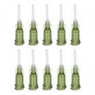 10 Pcs 14G Plastic Dispensing Needles, 1/2" PP Glue Needle Tube Blunt Luer Lock Tips with PP Flexible Needle for Liquid Glue Gun, Olive