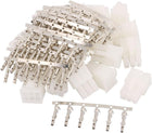 20 Sets White Plastic Dual 6 Pin Male 4.2mm Pitch + 6 Pin Terminal PC PSU ATX Connector