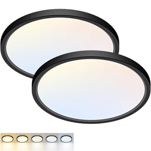 LinkMejor 2Pack 12Inch LED Montaggio a Incasso Lampada da soffitto a Colori della Temperatura della Luce 5