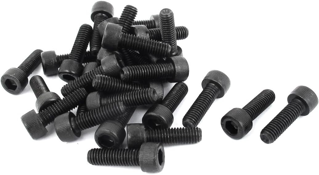 M5 x 16mm 12.9 Alloy Steel Hex Socket Head Cap Screws Bolt Black 30pcs
