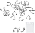 30Pcs Wire Guard Thread Protector Loop, 0.6mm Hole U-Shape Cable Protector for Bracelet Jewelry Making DIY, Silver Tone