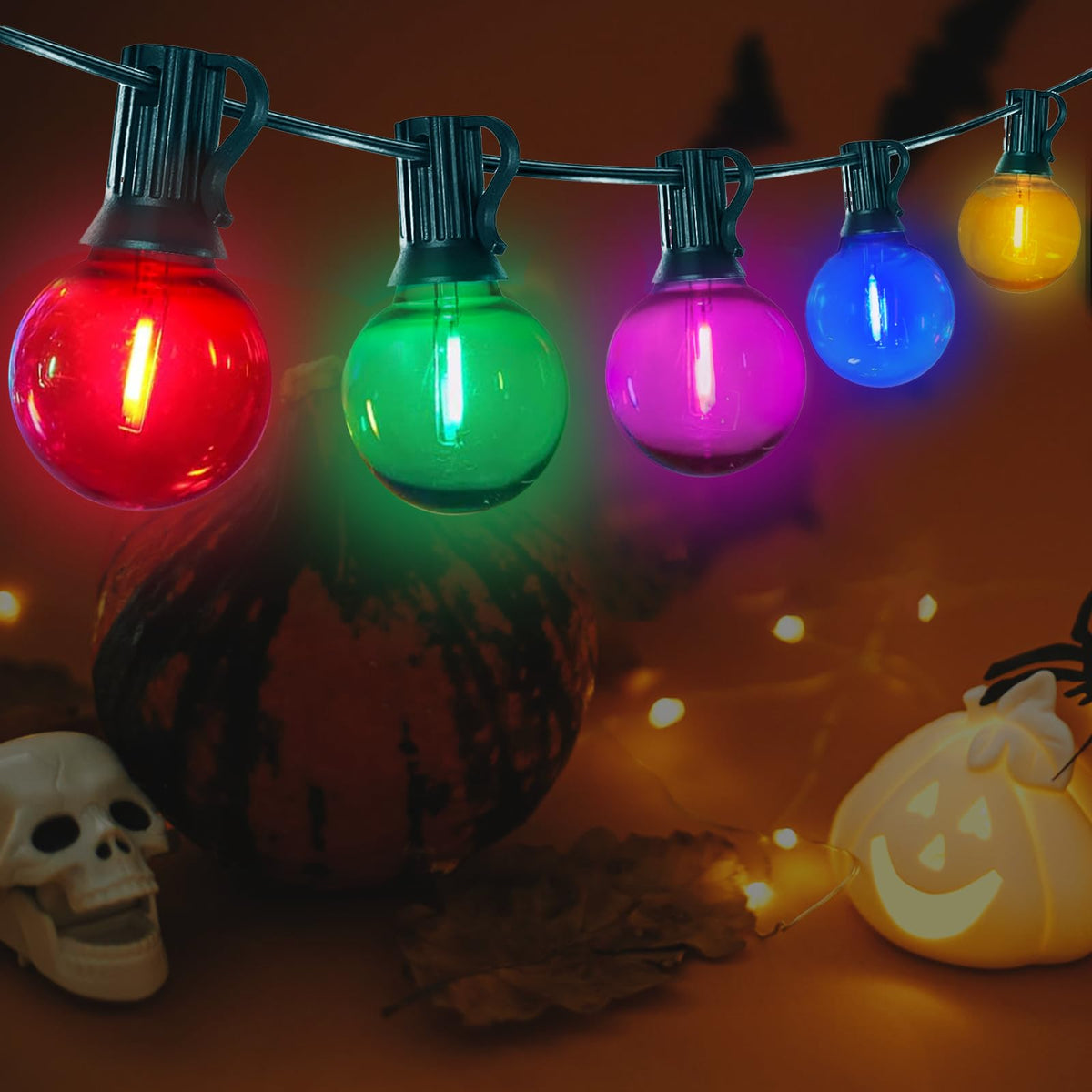 LinkMejor G40 Luminari de Replacare LED, 0.6W Glob Multicolor, Bază E12, 25PK