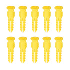 6mmx30mm Plastic Expansion Tube Bolts Column Frame Fixings Yellow 75pcs