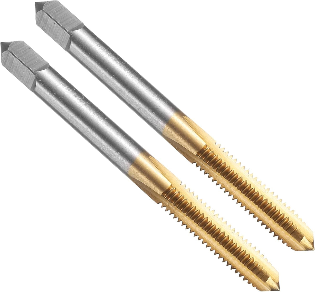 2pcs Straight Flute Thread Taps, M6 x 1.0 Left Hand Metric Titanium Coated Screw Threading Tapping Tool Thread Milling Machine Taps, M35 High Speed Steel with Cobalt