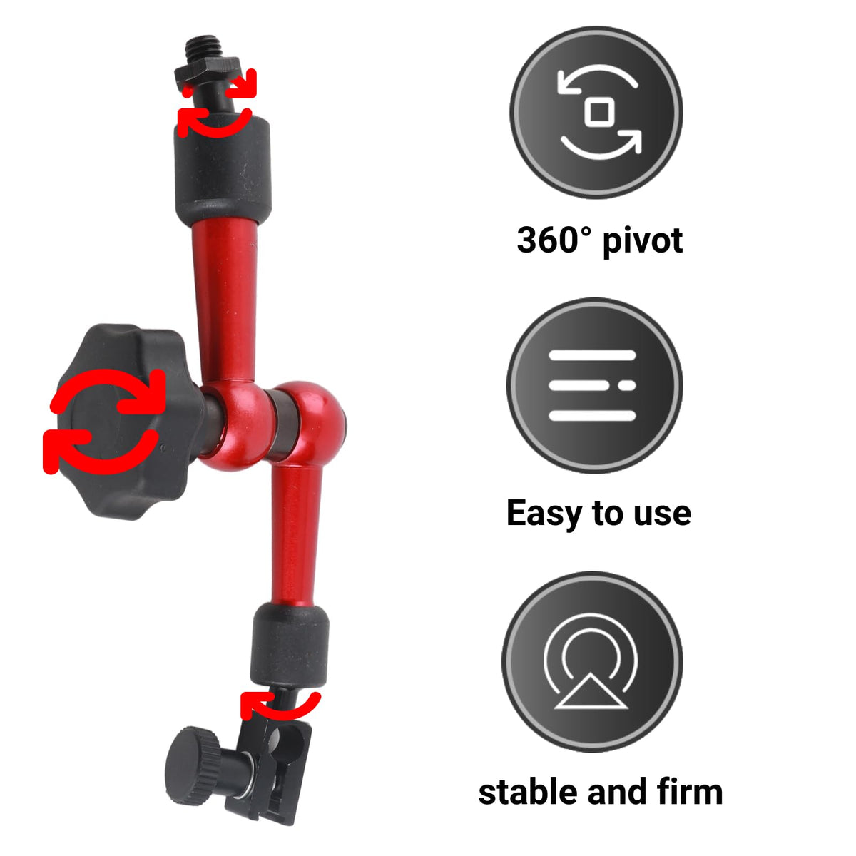 LinkMejor Magnetic Base Holder for Test Indicator M5 Thread Universal Flexible Arm Stand for Dial Indicator