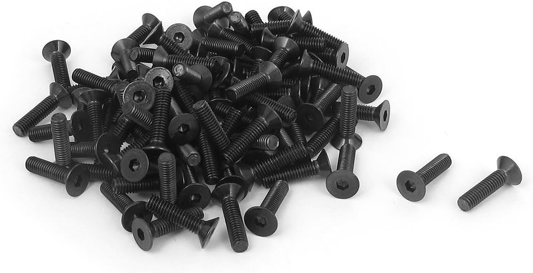 M3 X 12mm Metric Hex Socket Countersunk Head Screw Bolts Black 100PCS