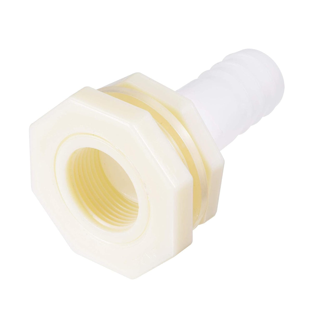Bulkhead Fitting Adapter 25mm Barbed x G1 Female ABS White for Aquariums, Water Tanks, Tubs, Pools