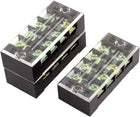 3pcs 4 Positions 2 Rows Screw Terminal Barrier Strip Block 600V 25A