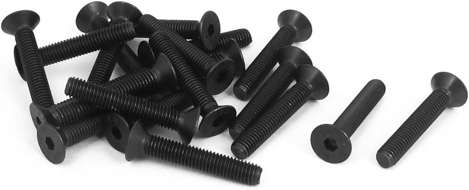 M5 x 30mm Metric Hex Socket Countersunk Head Screw Bolts Black 20PCS