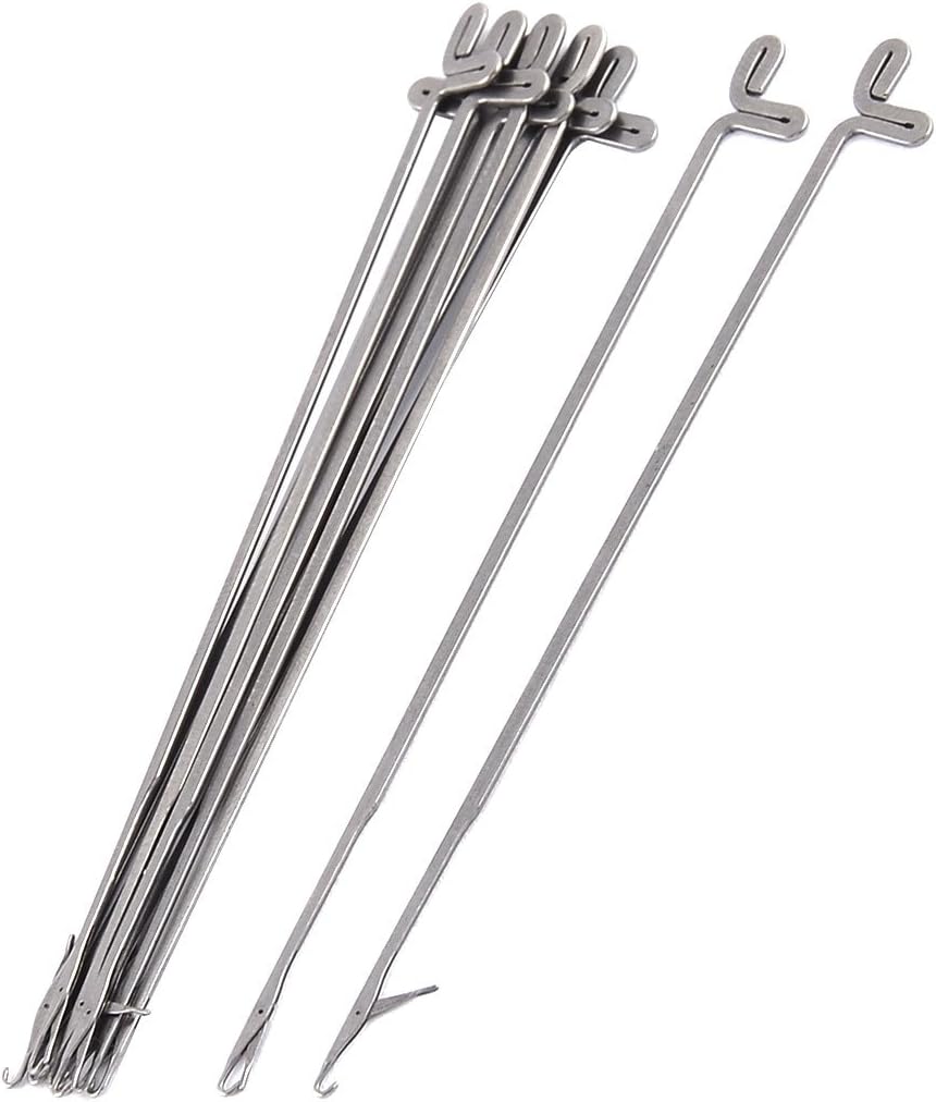 LinkMejor Metal Handcraft Bead Organizing Knitting Crochet Hook Needle 10pcs Gray