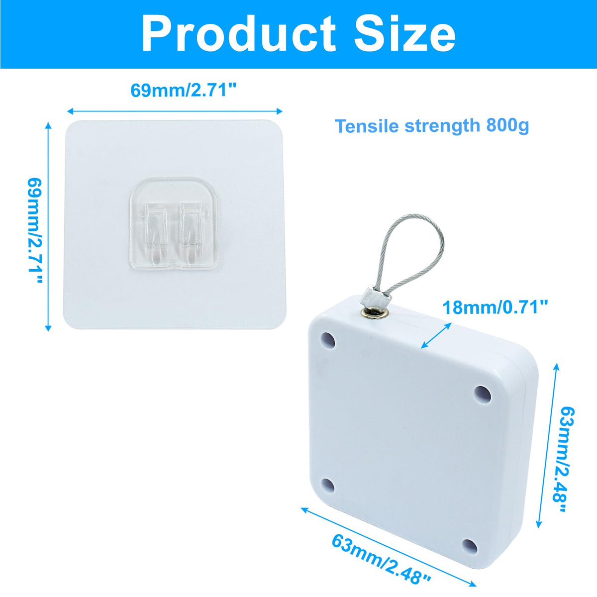 LinkMejor 2Pcs Automatyczny Zamykacz Drzwi Przesuwnych, 800g Napięcie, Biały