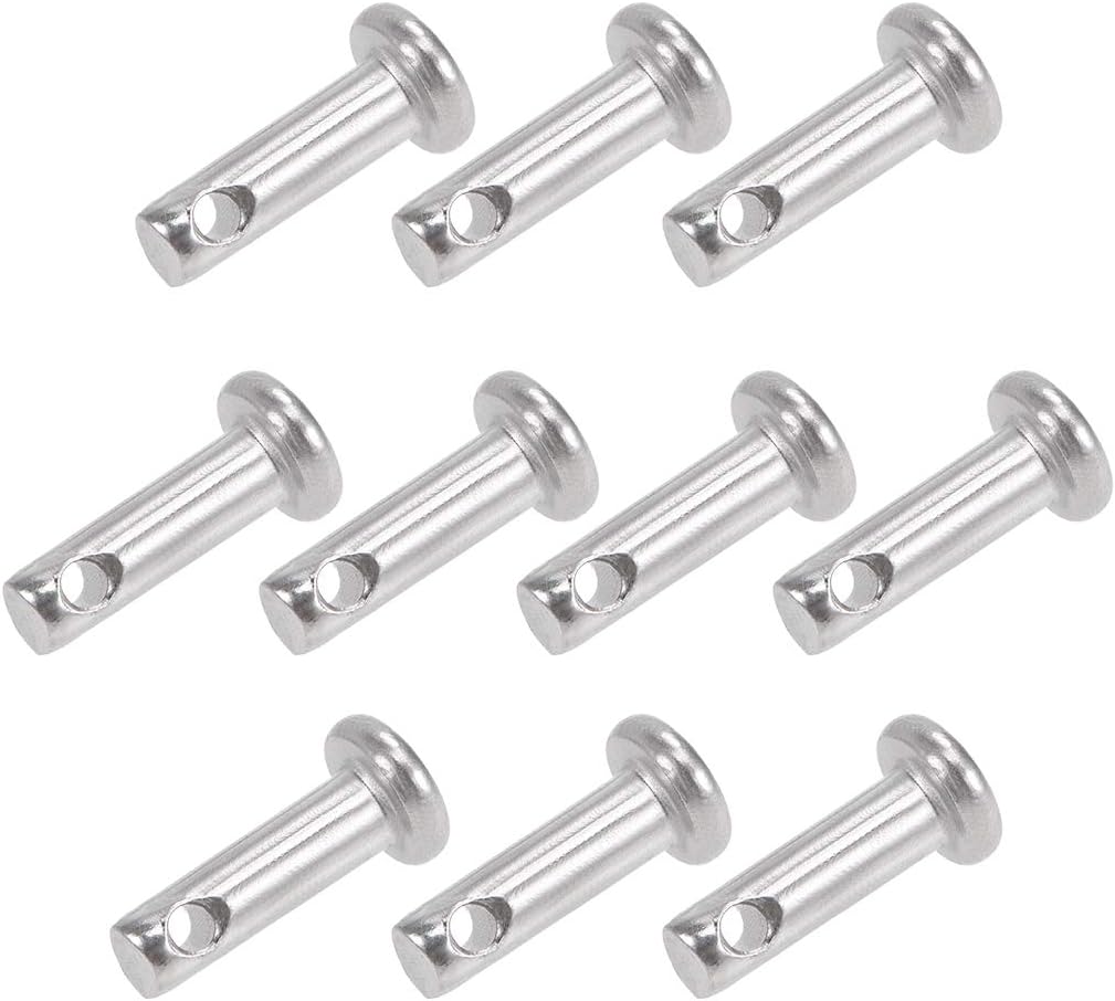 Single Hole Clevis Pins - 3mm X 10mm Flat Head 304 Stainless Steel Link Hinge Pin 10Pcs