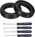 2Pcs Oil Seal, 20x30x7mm TC Nitrile Rubber Double Lip Cover with Hook Kit and Spring for Mechanical Automobile Bearing Shaft, Black
