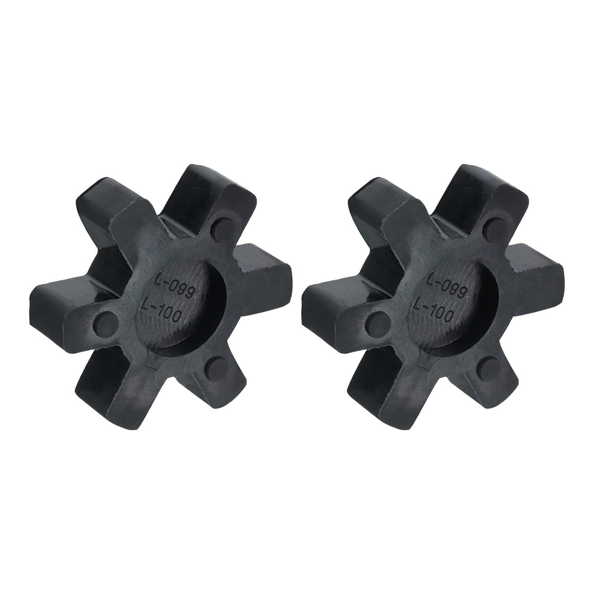 2pcs L099/L100 Jaw Coupling Insert, Flexible Solid Type NBR Rubber Jaw Coupling Center Inserts for L Jaw Coupling L-Jaw Coupler Set, Black
