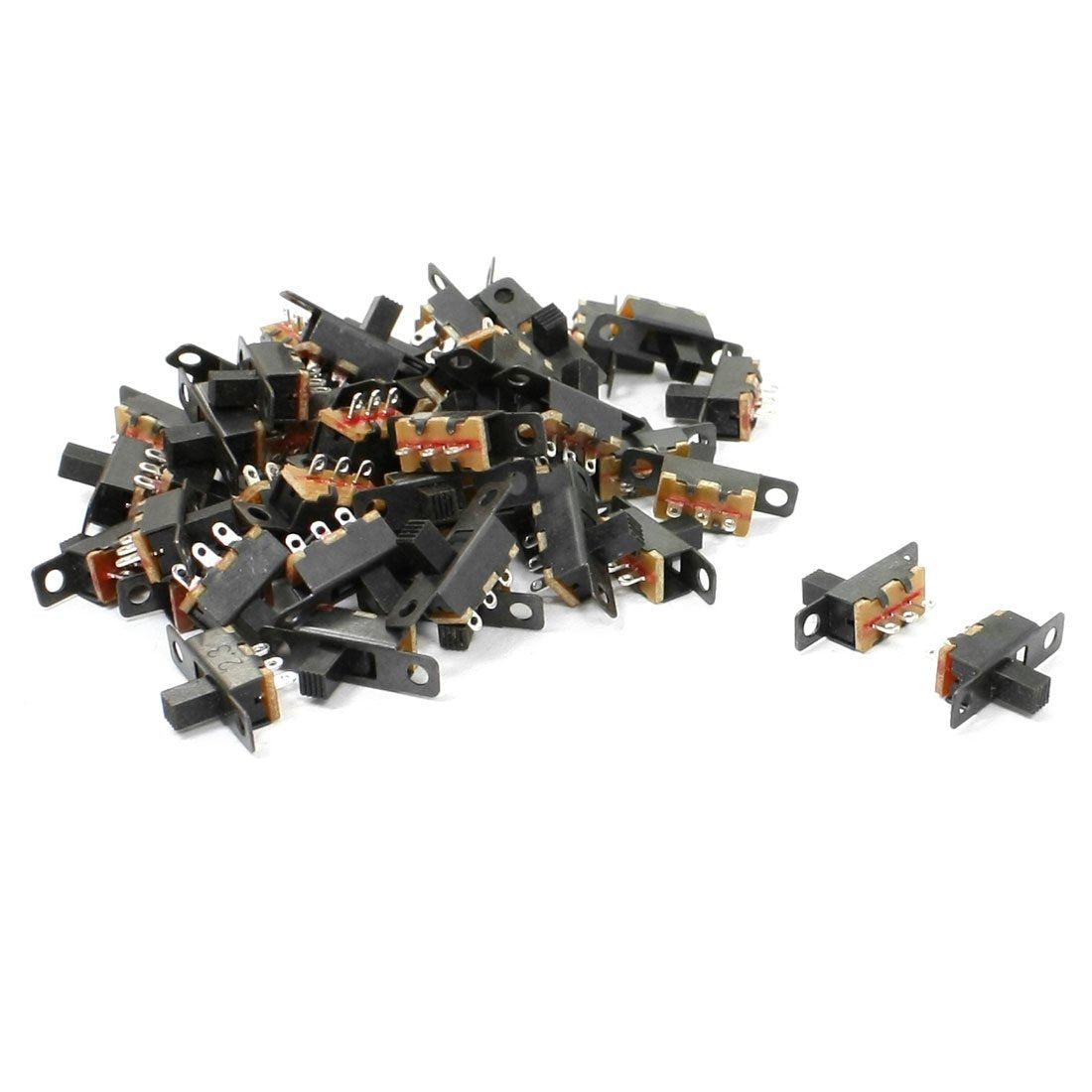 a13042200ux0676 3 Solder Lug Pin ON/OFF 2 Position Panel Mount Slide Switch, 50 Piece