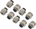 9 Pcs 3/8" PT Male Thread 6mm Push In Joint Pneumatic Connector Quick Fittings