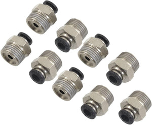 9 Pcs 3/8" PT Male Thread 6mm Push In Joint Pneumatic Connector Quick Fittings