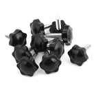 10 Pcs M8 x 30mm Male Thread 32mm Hex Shaped Head Clamping Screw Knob