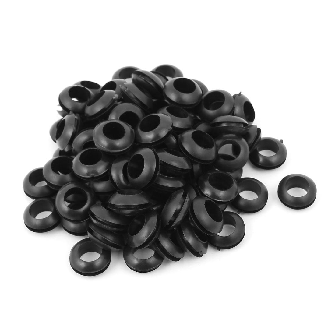 Rubber Armature Bar Electric Cable Protector Ring Wiring Grommets 10mm Inner Dia 80pcs Black