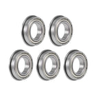 F6801ZZ Flange Ball Bearing 12x21x5mm Shielded Chrome Bearings 5pcs