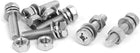 M6 x 25mm 304 Stainless Steel Phillips Hex Head Bolts Nuts w Washers 6 Sets