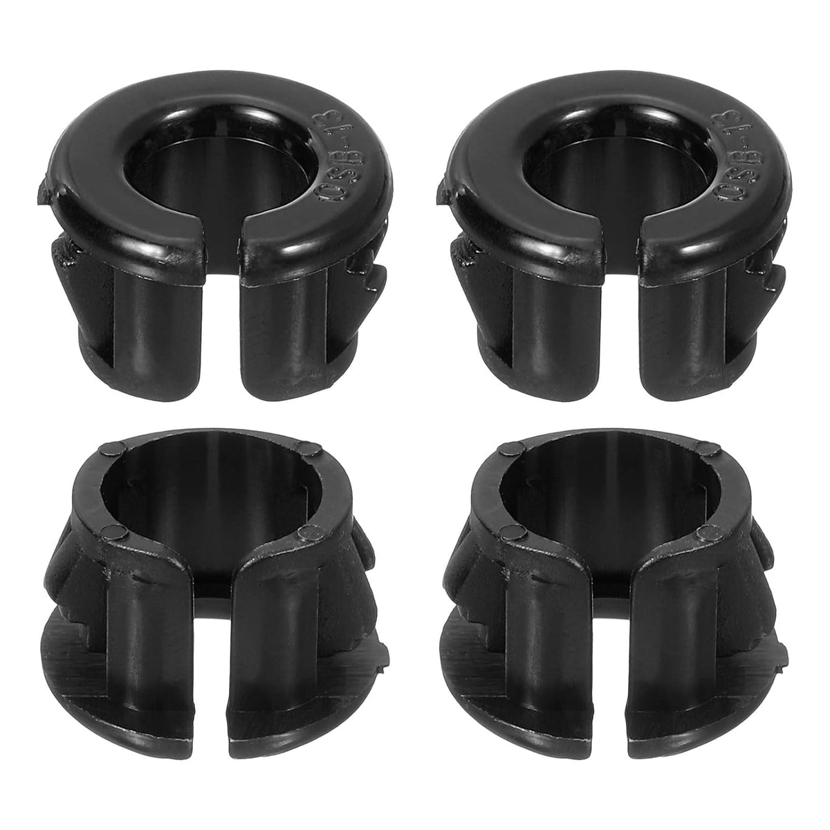 38 Pcs Cable Snap Bushing Grommet, 1/2" Mounting Dia Opened Snap Bushing - Black Round Nylon Snap in Cable Grommet Protector, Plastic Cable Hole Grommets for Wiring