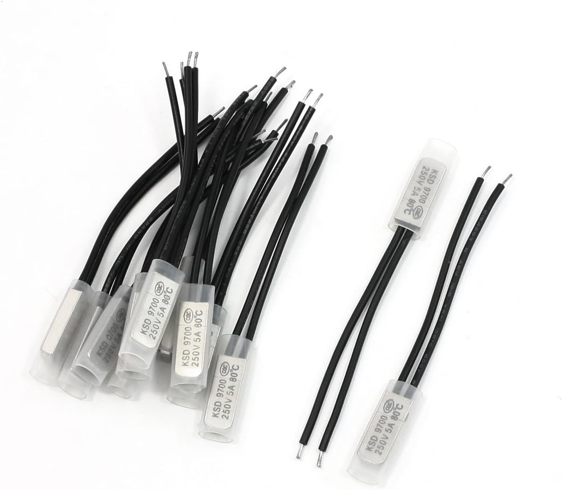 12 Pieces Bimetal Temperature Switch Thermostat 80 Degree Celsius NC KSD9700