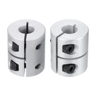 2pcs Shaft Coupling 10mm to 10mm Aluminium Single Split Clamping Coupling, Rigid Stepper Motor Wheel Coupler Joint Connector for DIY Model, 3D Printers