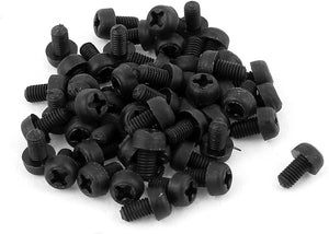 M3 x 5mm Nylon Phillips Cross Pan Head Machine Screws Black 50 PCS