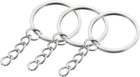 Split Keychain Rings, 2x27mm Round Flat Key Holder with Chain for Home Car Keys Organization, Nickel Plated, Silver Tone 12Pcs