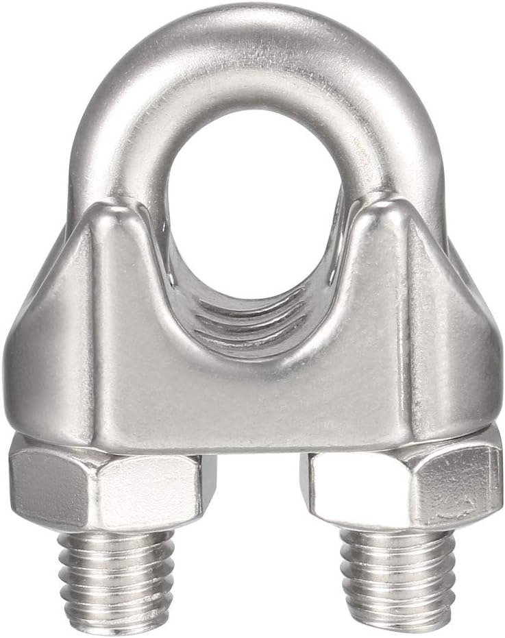 4pcs Stainless Steel Cable Clip Saddle Clamp for 1/2-inch Wire Ropes
