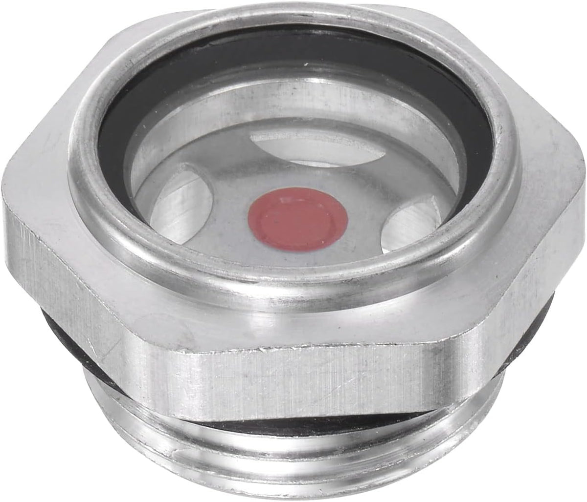 Air Compressor Oil Level Gauge Sight Glass G1 Male Threaded 23mm Height Aluminum Liquid Indicator Sight Window