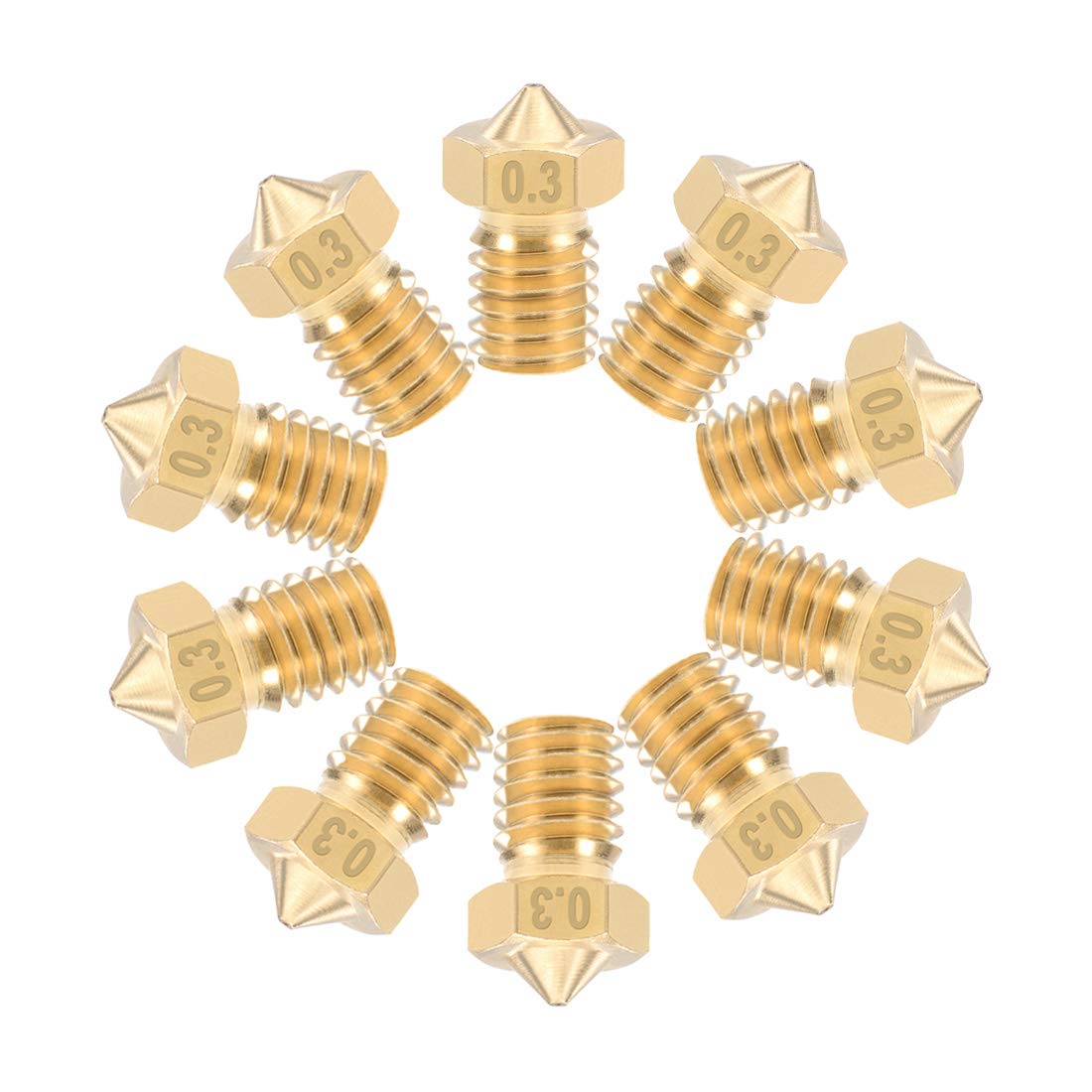LinkMejor 0.2mm 3D Printer Nozzle Head Replacement, Brass 10pcs