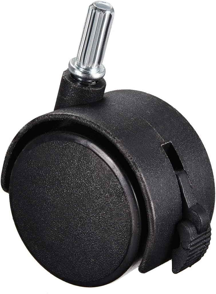 2inch Swivel Casters Nylon Twin Wheel 8mmx20mm Stem Furnitures Caster with Brake