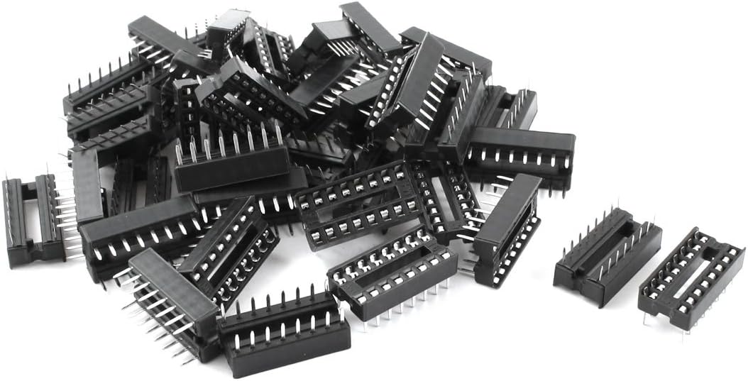 40pcs 2.54mm PCB Board 2 Row 16-Pin DIP Solder Type IC Socket Adapter