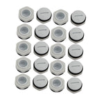 20pcs GLW-PG11 Nylon Threaded Cable Gland Cap Round Screw-in Cover Gray w Washer